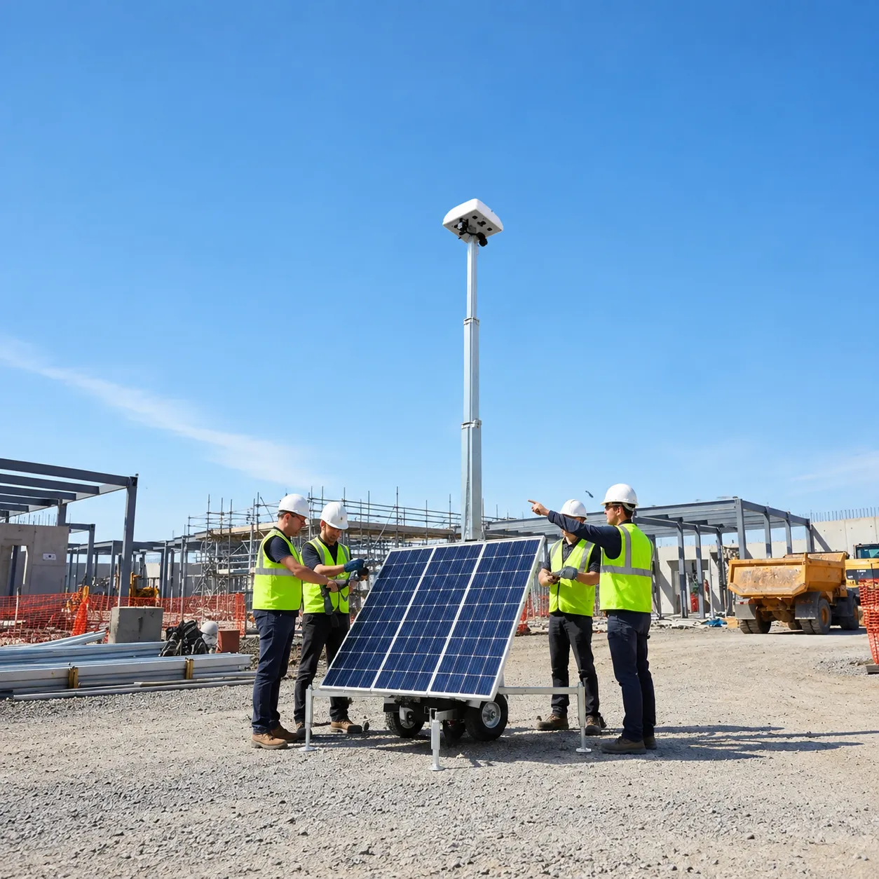 Quantum CCTV tower deployment on site